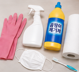 욕실 곰팡이 제거 준비물