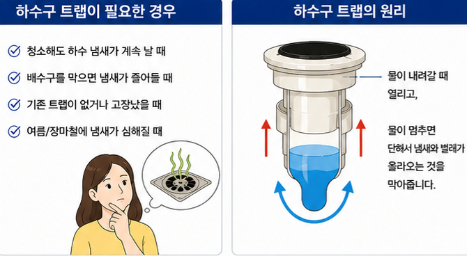 하수구 트랩 원리