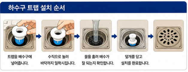 하수구 트랩 설치