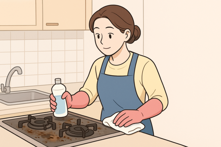 가스레인지 찌든때 제거, 눌어붙은 기름때를 안전하게 불리는 방법