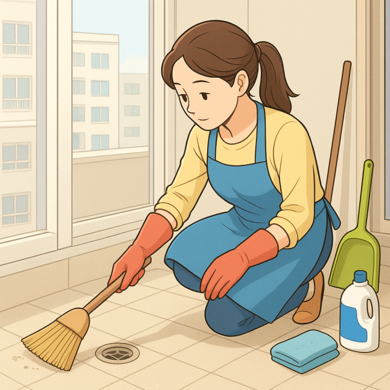 베란다 바닥 청소, 물청소 전 꼭 확인할 바닥 재질과 오염별 순서