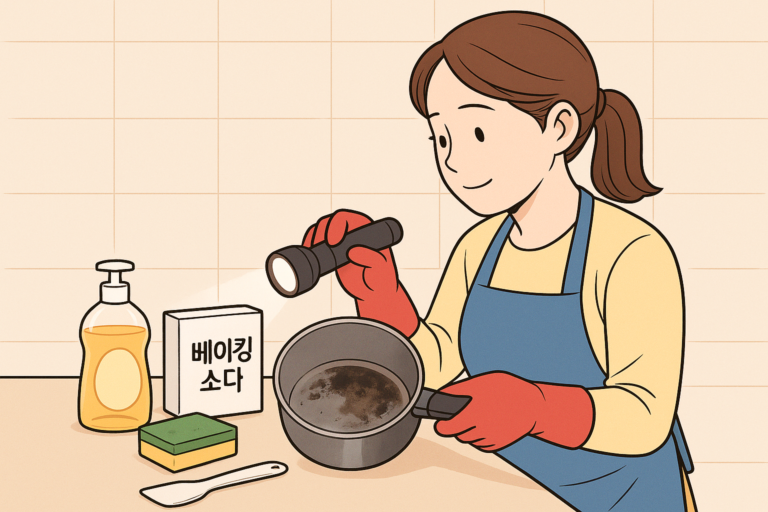 탄 냄비 닦는 방법: 재질별로 눌어붙은 자국 안전하게 제거하기
